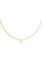 Gold / Stainless steel necklace initial D Gold Picture12