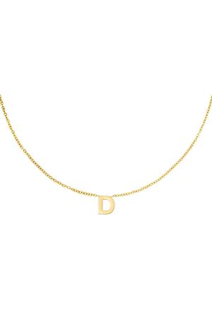 Stainless steel necklace initial D Gold h5 