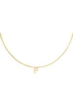 Gold / Stainless steel necklace initial F Gold Picture11
