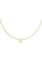 Gold / Stainless steel necklace initial G Gold Picture13