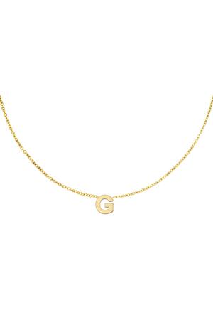 Stainless steel necklace initial G Gold h5 