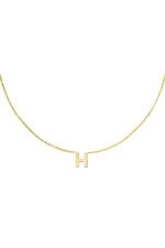 Gold / Stainless steel necklace initial H Gold Picture15