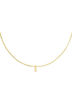 Stainless steel necklace initial I Gold h5 