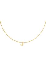 Gold / Stainless steel necklace initial J Gold Picture18