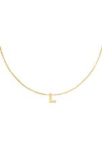 Gold / Stainless steel necklace initial L Gold Picture10