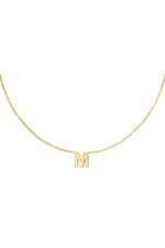 Gold / Stainless steel necklace initial M Gold Picture20