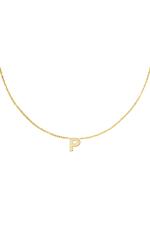 Gold / Stainless steel necklace initial P Gold Picture3
