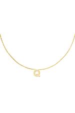 Gold / Stainless steel necklace initial Q Gold Picture4