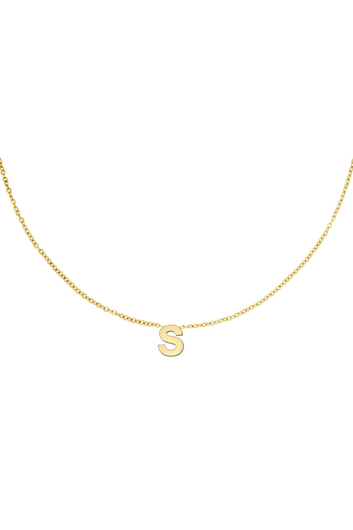 Gold / Stainless steel necklace initial S Gold Picture19