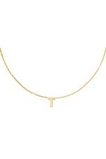Gold / Stainless steel necklace initial T Gold Picture5