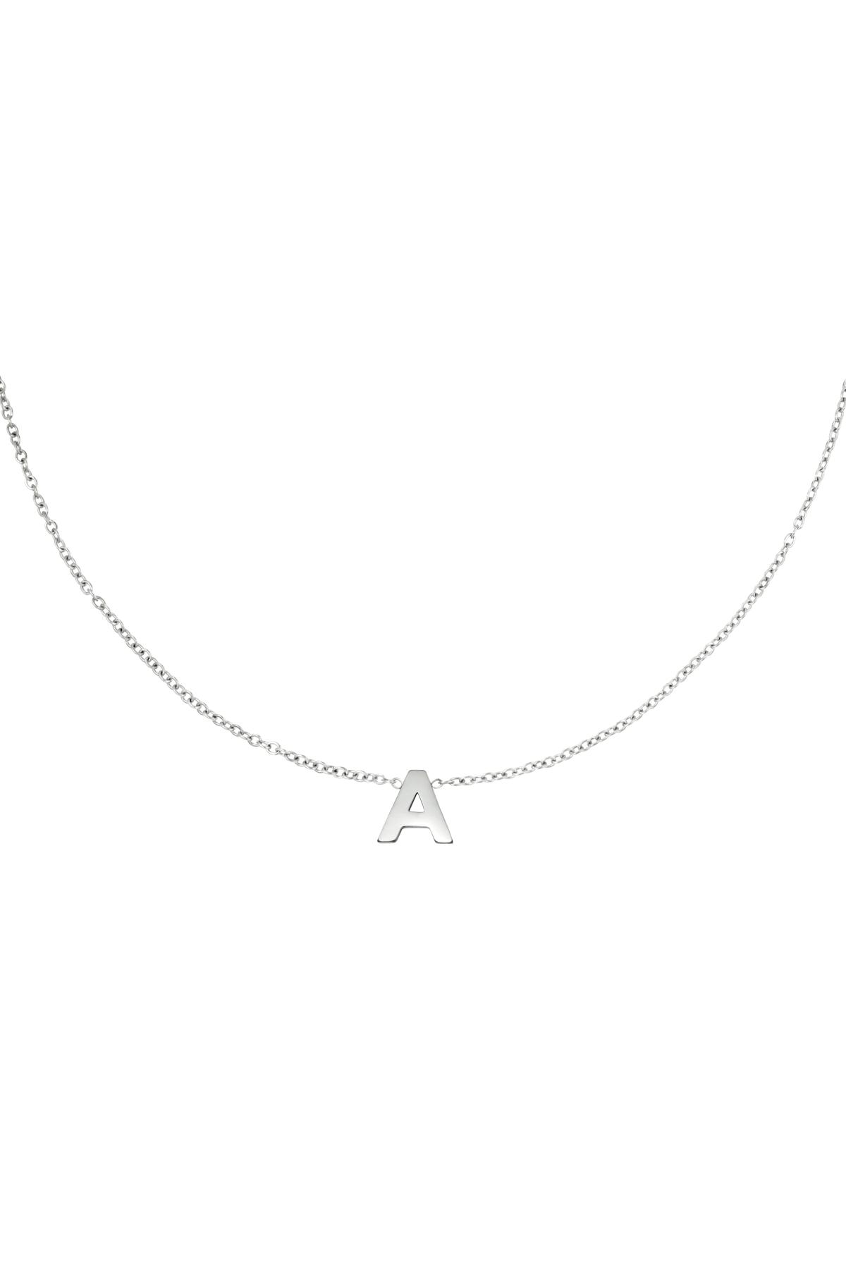Stainless steel necklace initial A Silver