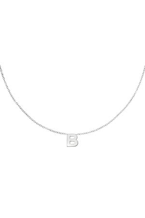 Stainless steel necklace initial B Silver h5 