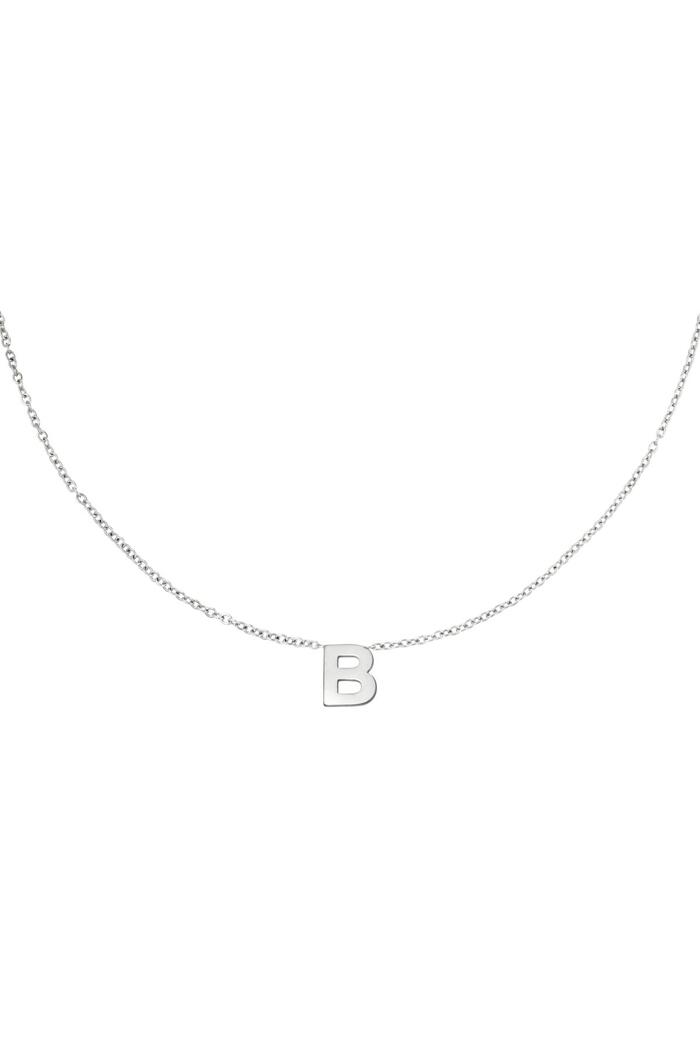 Stainless steel necklace initial B Silver 
