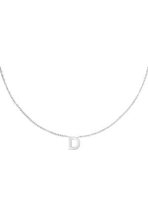 Collana in acciaio inox iniziale D Silver Stainless Steel h5 