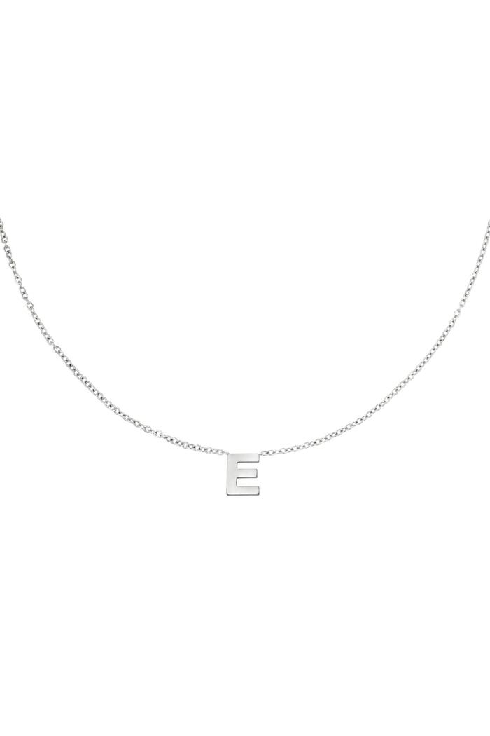 Stainless steel necklace initial E Silver 