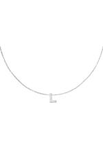 Silver / Stainless steel necklace initial L Silver Picture26