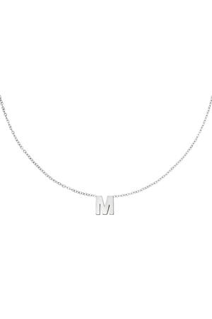 Stainless steel necklace initial M Silver h5 