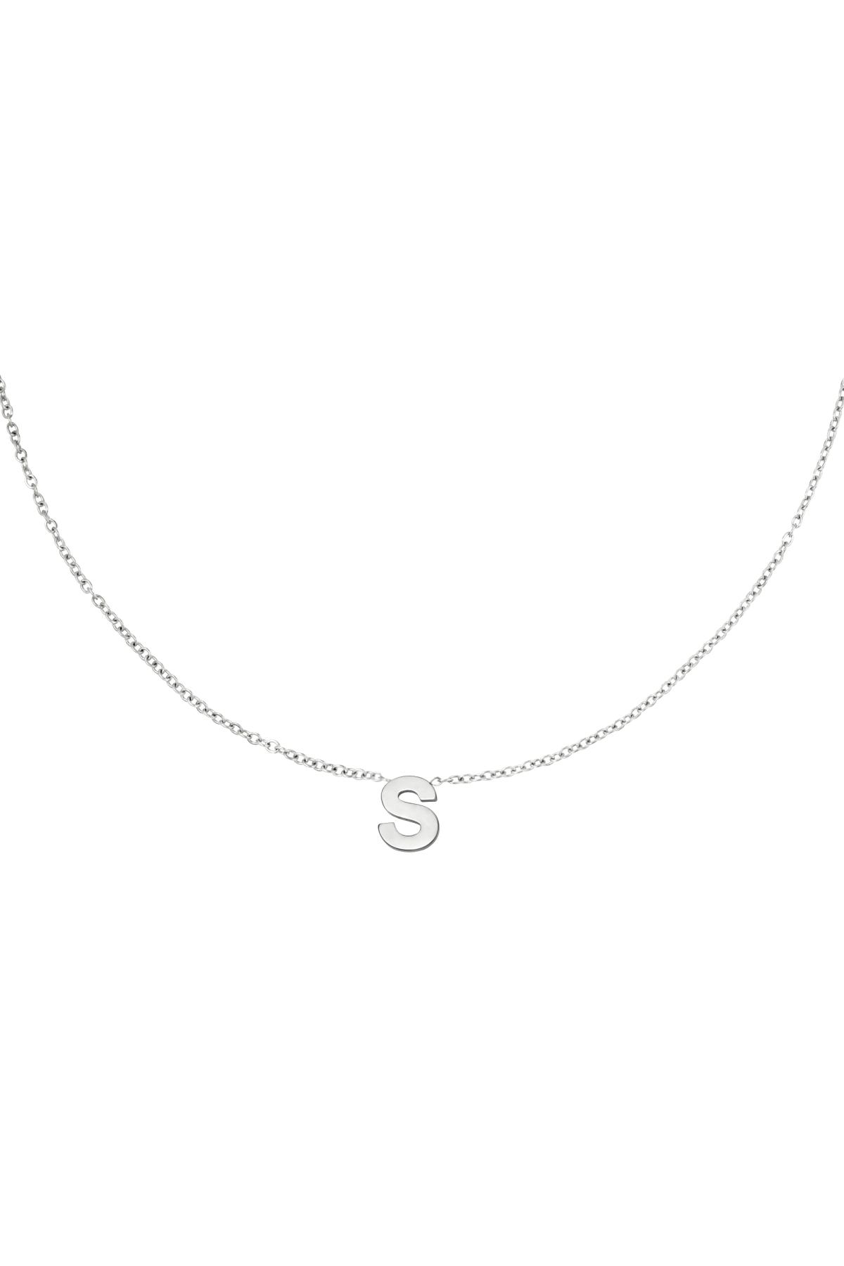 Silver / Stainless steel necklace initial S Silver Picture17