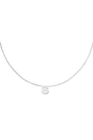 Stainless steel necklace initial S Silver h5 