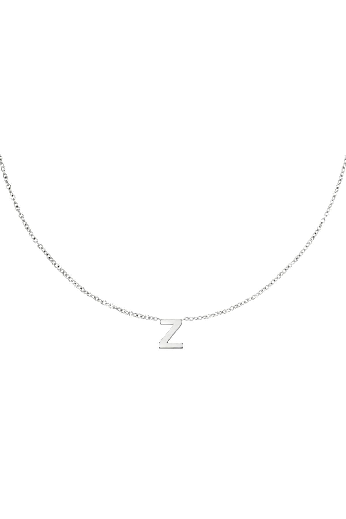 Silver / Stainless steel necklace initial Z Silver Picture24