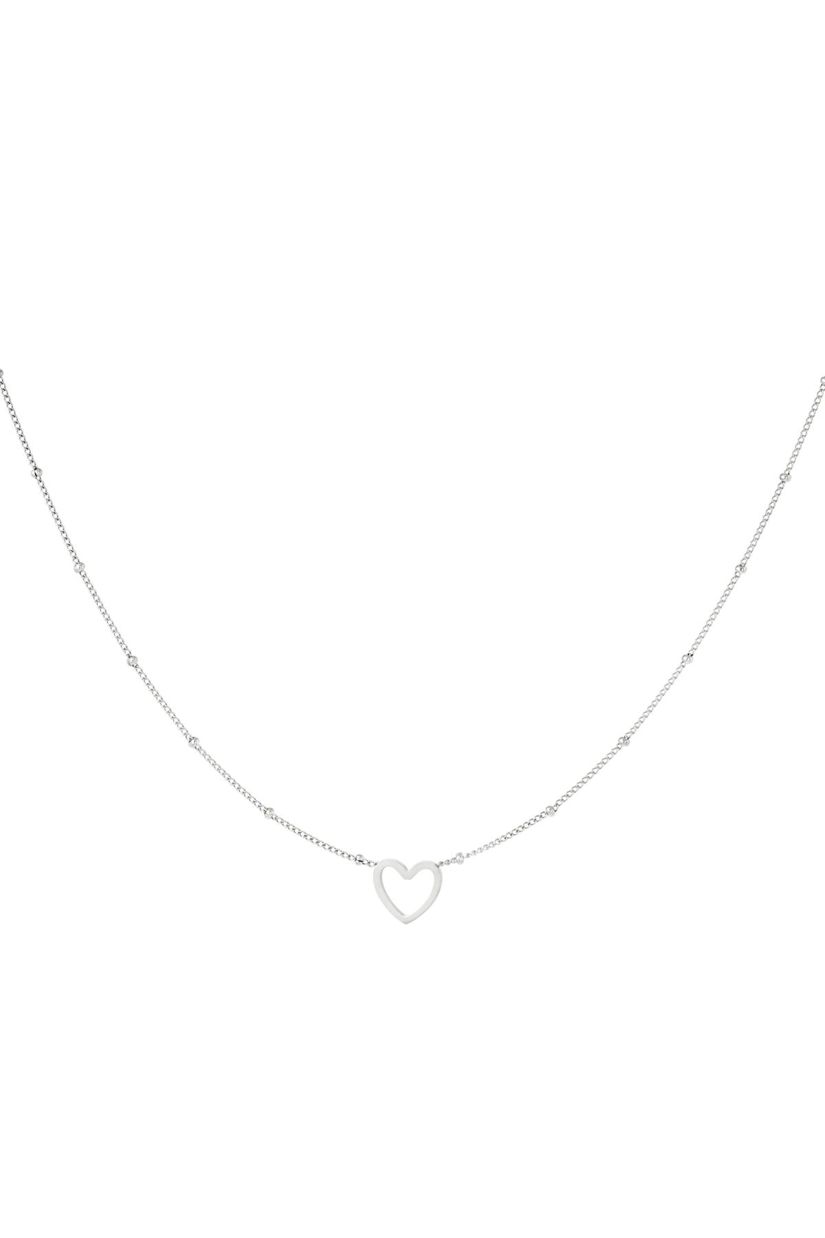 Minimalistic necklace open heart Silver Stainless Steel