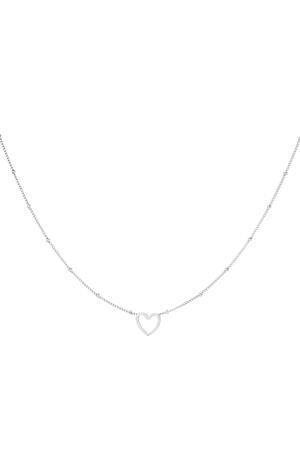 Minimalistic necklace open heart Silver Stainless Steel h5 