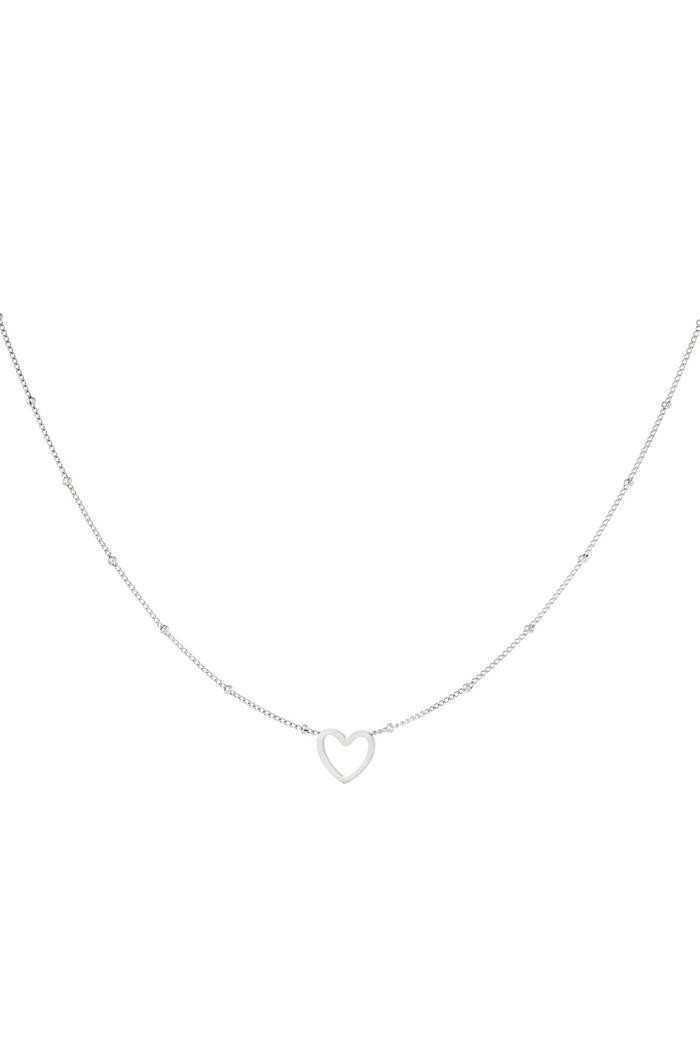 Minimalistic necklace open heart Silver Stainless Steel 