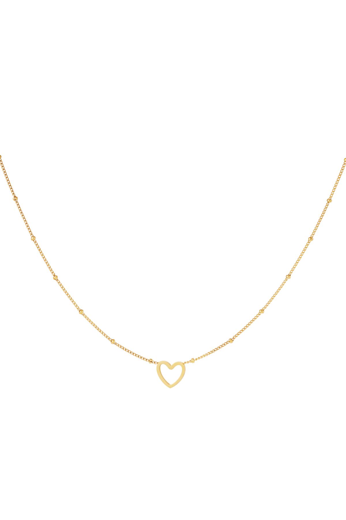 Minimalistic necklace open heart Gold Stainless Steel