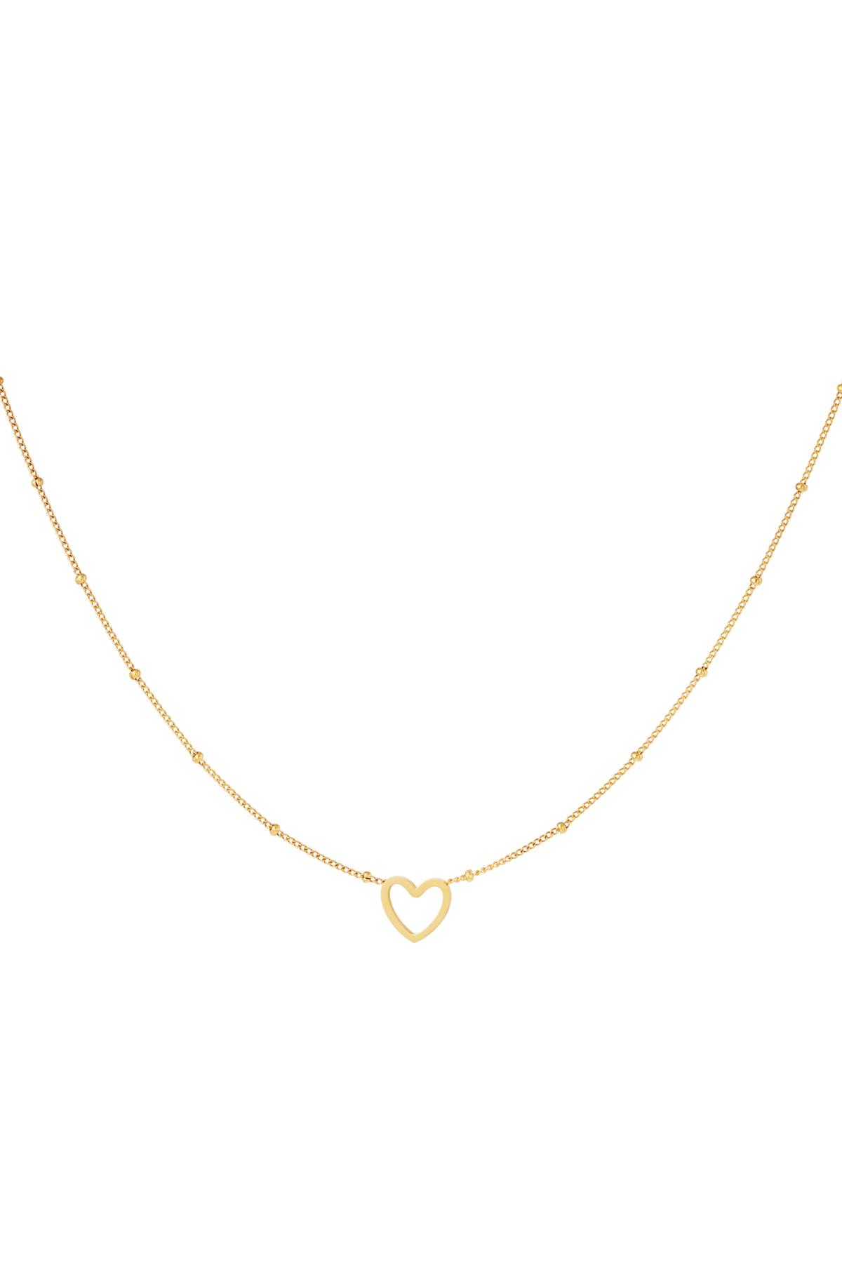 Minimalistic necklace open heart Gold Color Stainless Steel 2