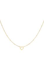 Gold / Minimalistic necklace open heart Gold Stainless Steel Picture2