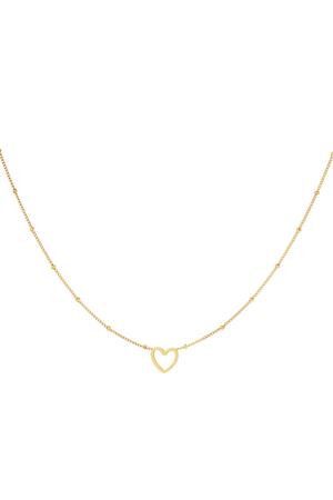 Minimalistic necklace open heart Gold Stainless Steel h5 