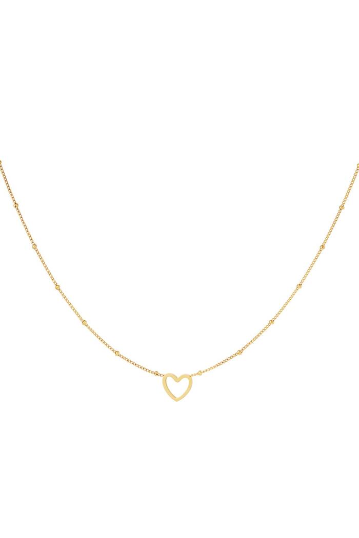 Minimalistic necklace open heart Gold Stainless Steel 