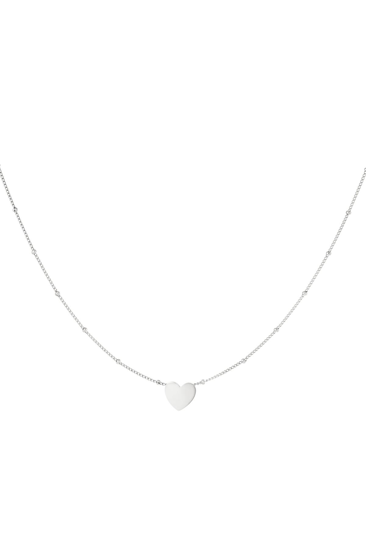 Minimalistic necklace heart Silver Stainless Steel