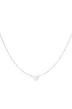 Silver / Minimalistic necklace heart Silver Stainless Steel 