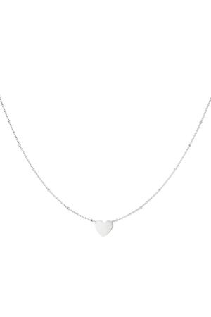 Minimalistic necklace heart Silver Stainless Steel h5 