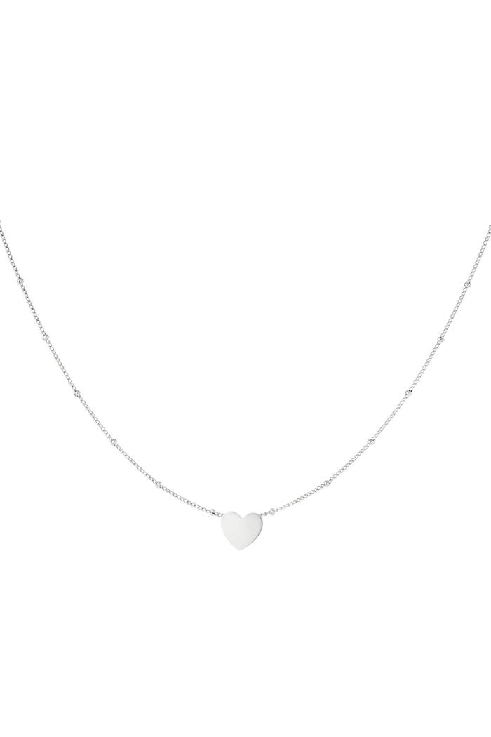 Minimalistic necklace heart Silver Stainless Steel 