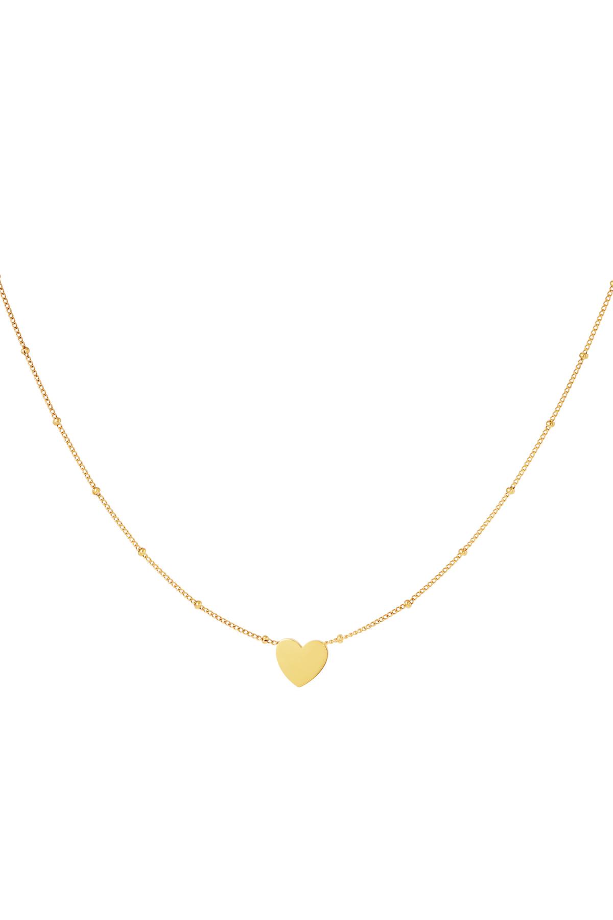 Minimalistic necklace heart Gold Stainless Steel