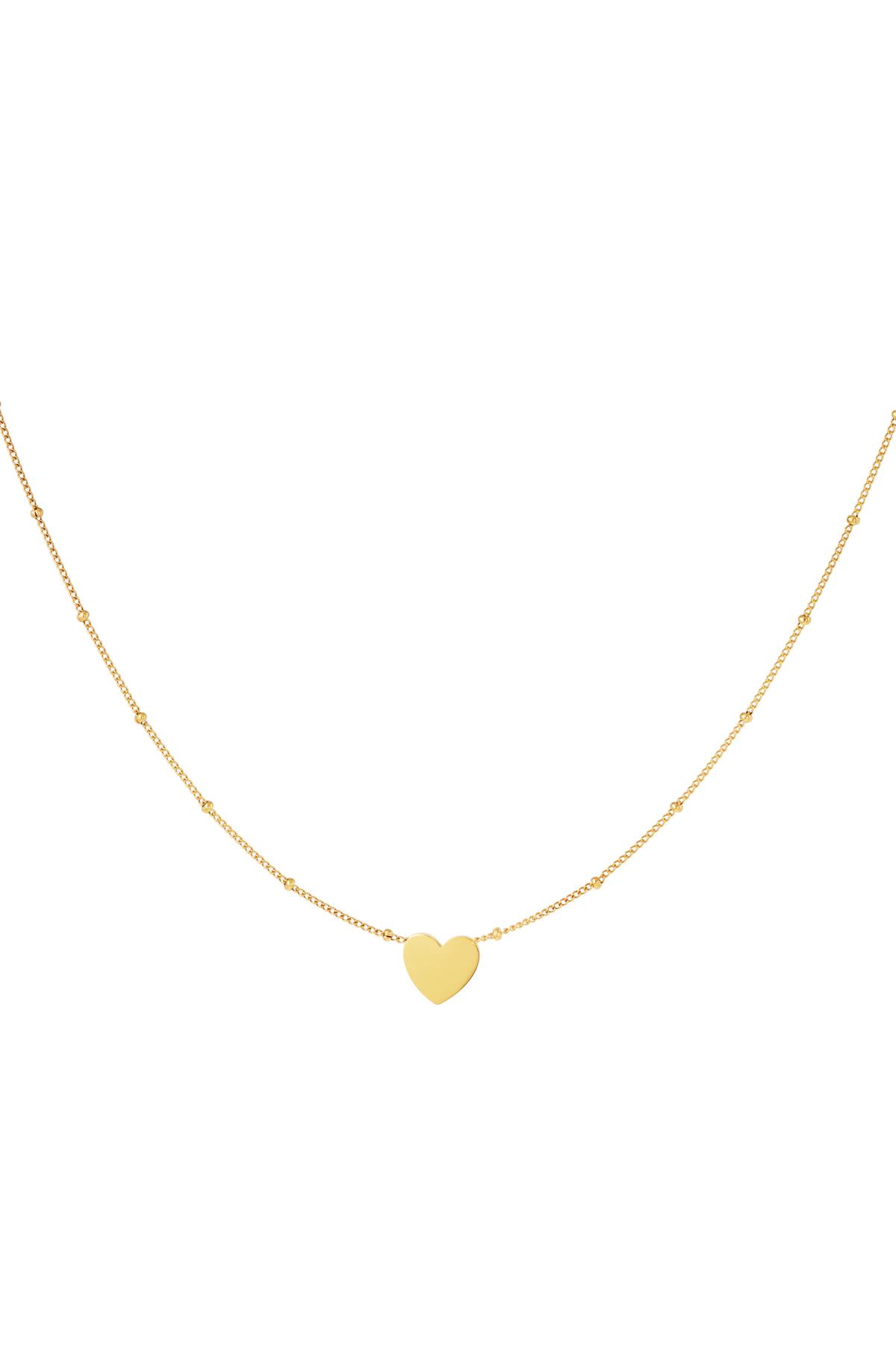 Minimalistic necklace heart Gold Color Stainless Steel