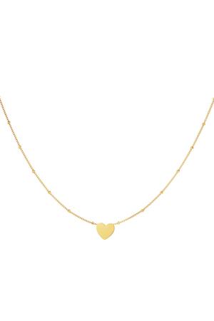 Minimalistic necklace heart Gold Stainless Steel h5 