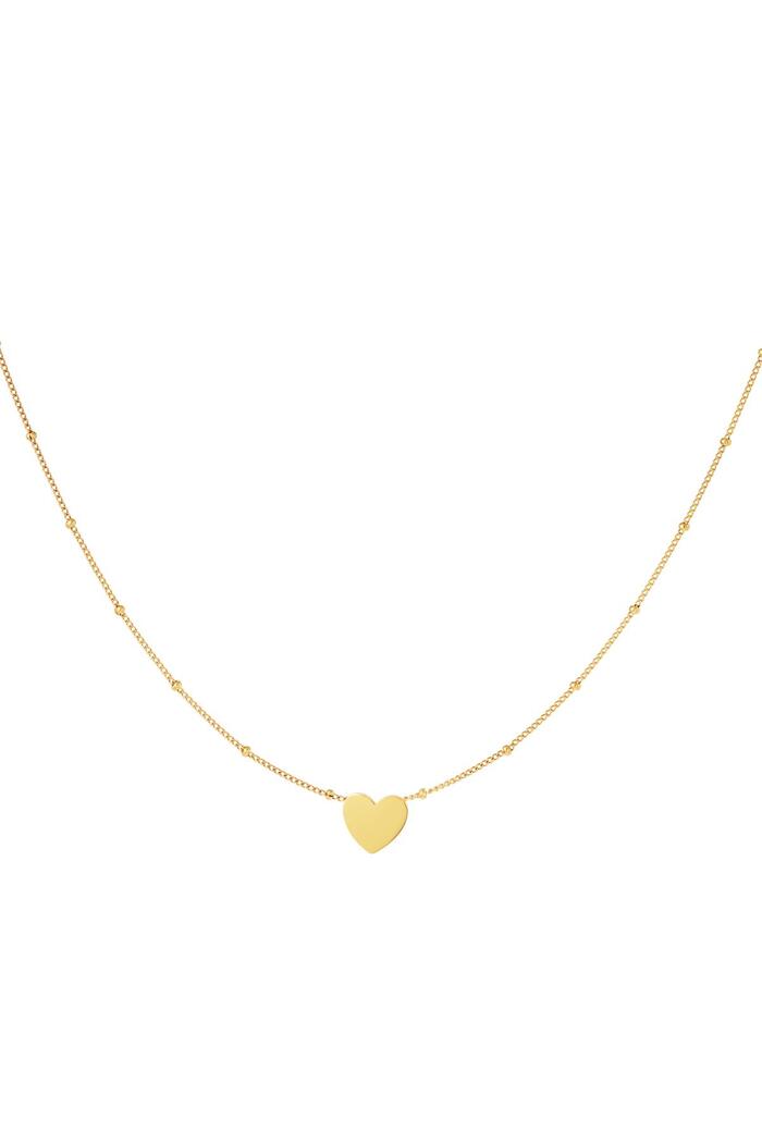 Minimalistic necklace heart Gold Stainless Steel 