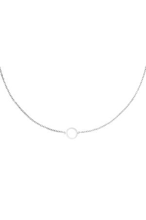 Minimalistic necklace open circle Silver Stainless Steel h5 