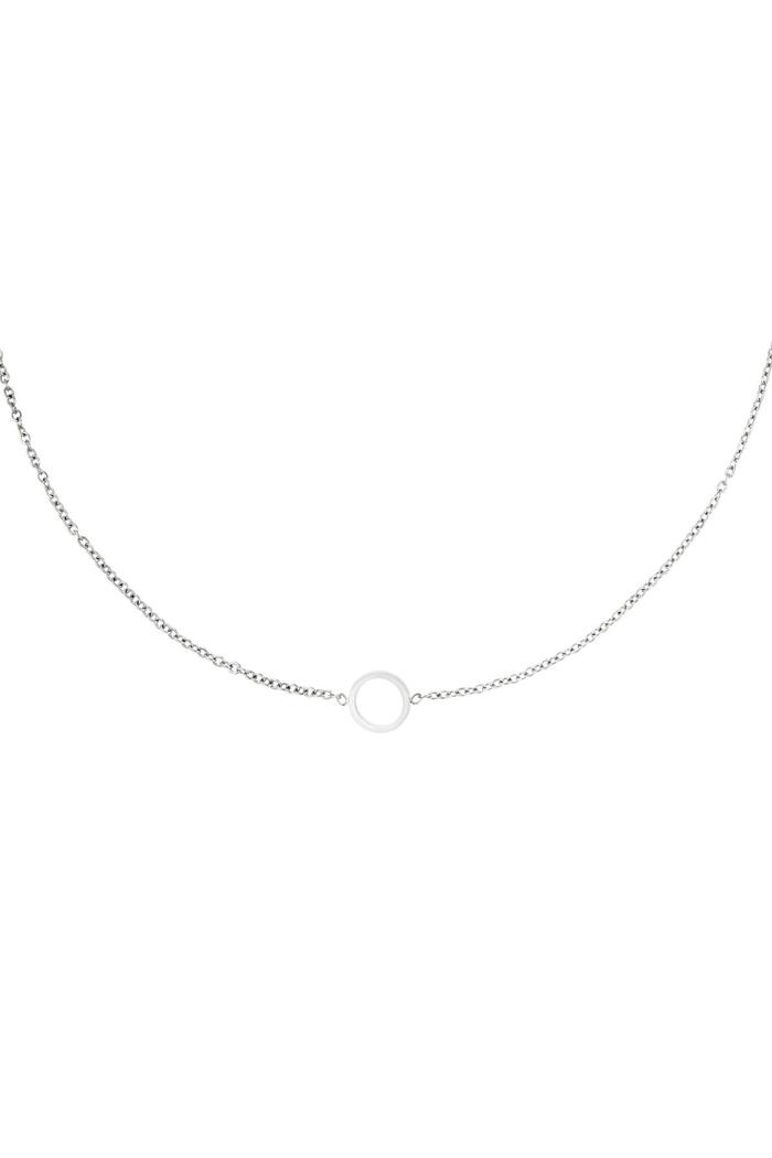 Minimalistic necklace open circle Silver Stainless Steel 