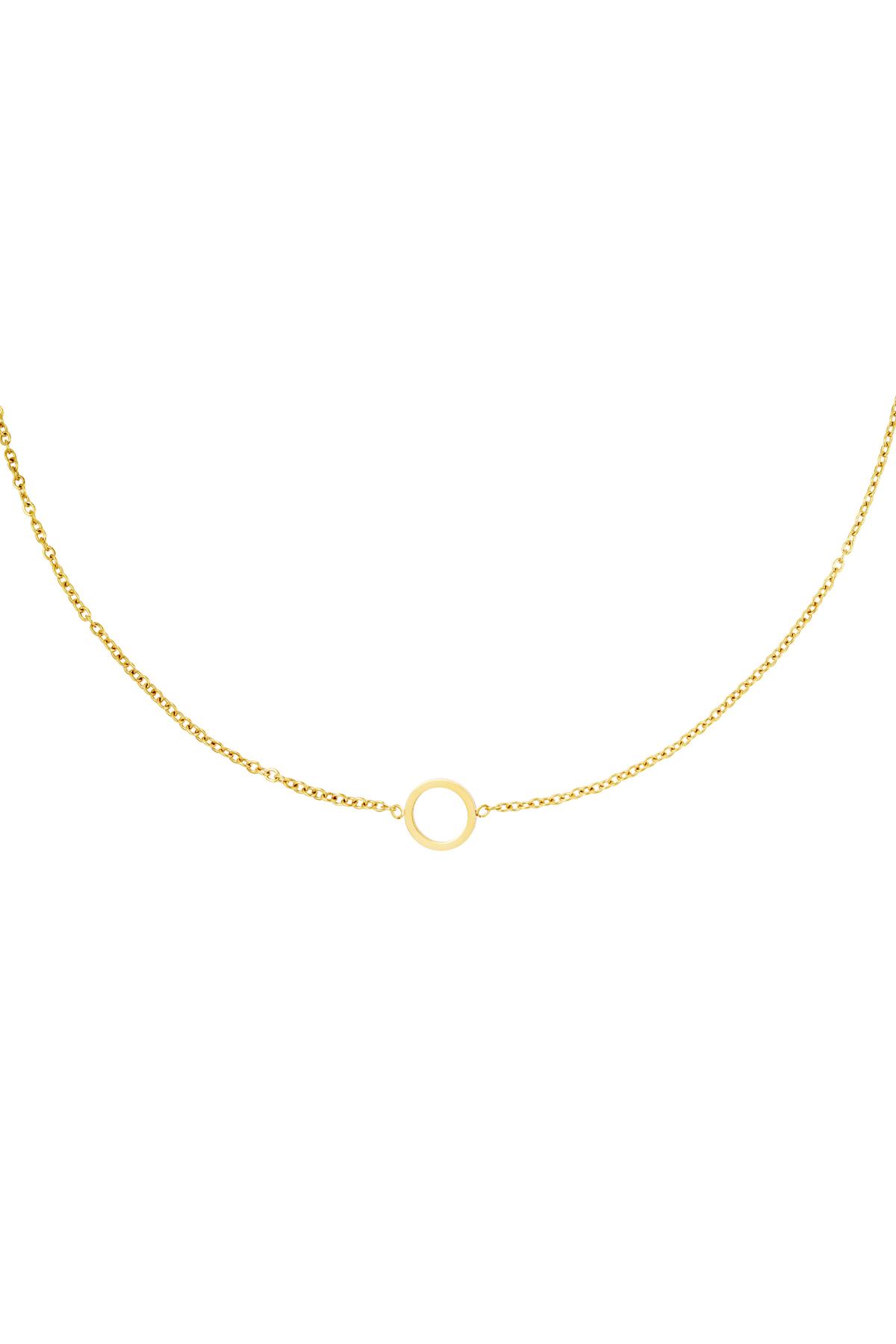 Minimalistic necklace open circle Gold Stainless Steel