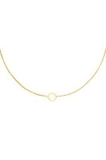 Gold / Minimalistic necklace open circle Gold Stainless Steel 