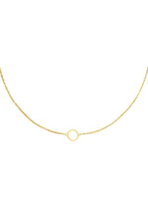 Minimalistic necklace open circle Gold Stainless Steel h5 