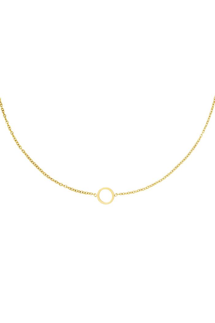 Minimalistic necklace open circle Gold Stainless Steel 