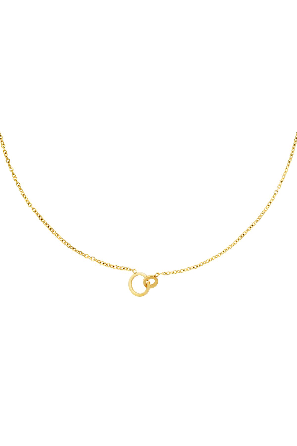 Necklaces connected circles Gold Color Stainless Steel