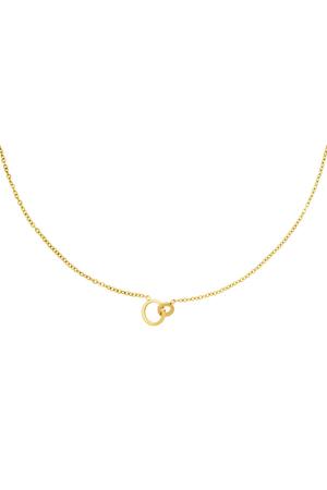 Halsketten verbundene Kreise Gold Edelstahl h5 