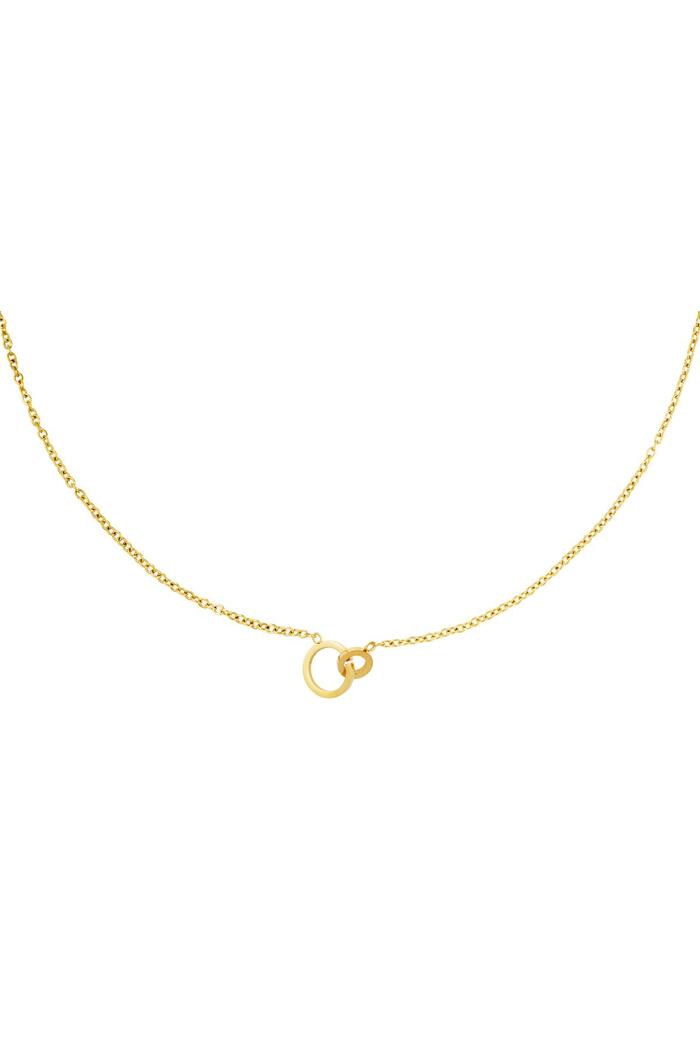 Necklaces connected circles Gold Stainless Steel 