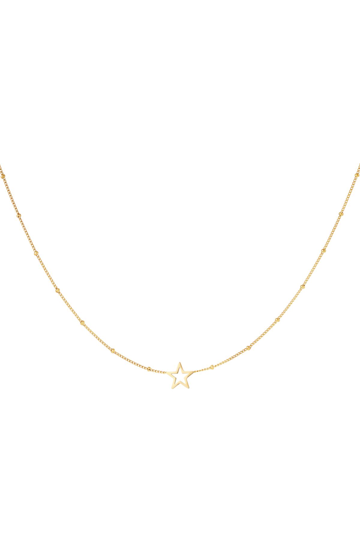 Gold / Minimalistic necklace open star Gold Stainless Steel Picture2